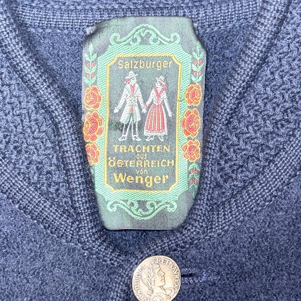 Navy Wool Blend Button-Front Blazer Jacket - image 6